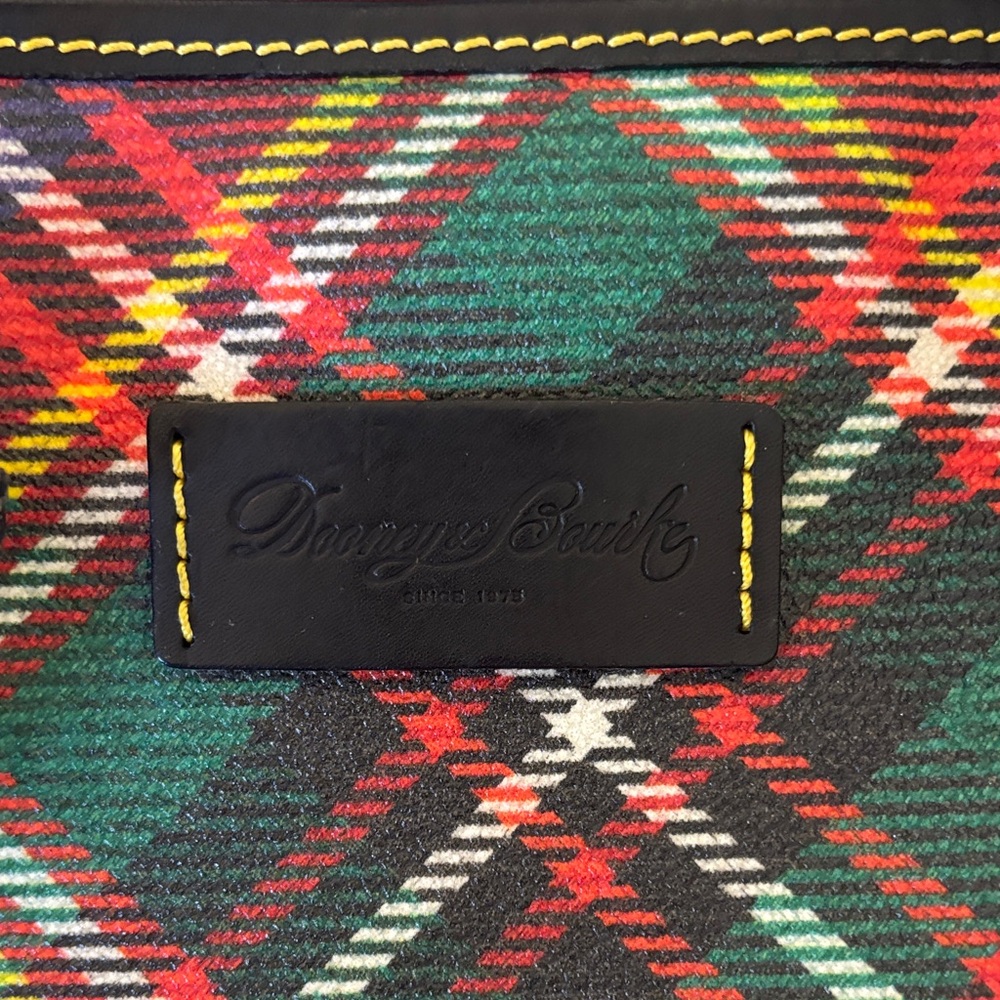 DOONEY & BURKE  Tartan Plaid Tote Bag with Black Trim - Red Multi - Picture 8 of 13